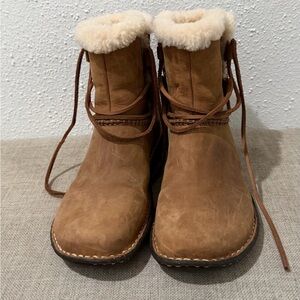UGG Tan Shearling-Lined Winter Boots